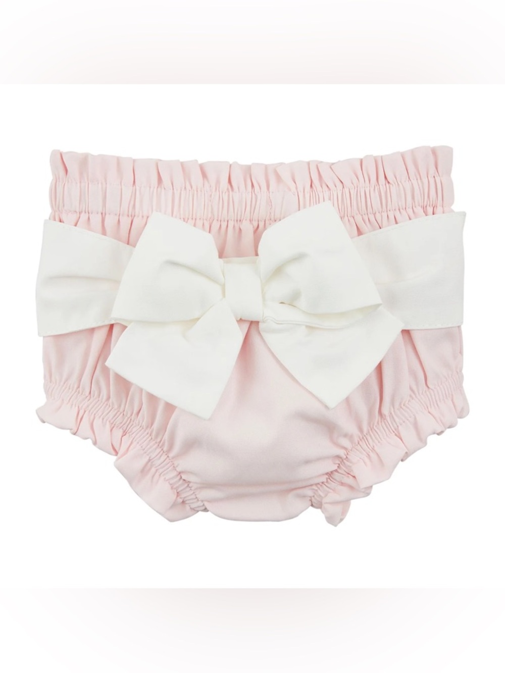 Mud Pie Pale Pink Diaper Cover with White Bow 3-6M